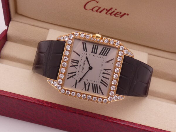 Cartier Santos Dumont 2650 Large Model Oro Rosa 18Kt Diamond Set TOP CONDITION Manuale