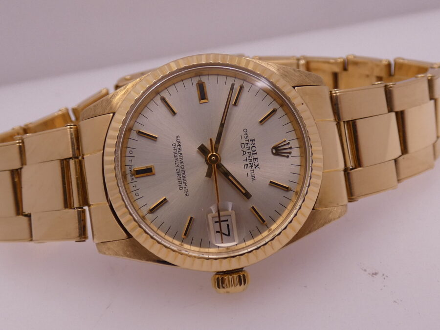 Rolex Oyster Perpetual Date Mid-Size 6827 SIGMA DIAL Oro Massiccio 18Kt ANNO 1975 Bracciale Rivettato Automatico JUST SERVICED - immagine 6