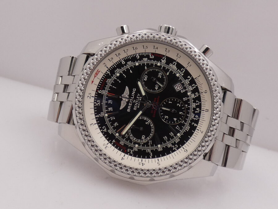Cronografo Breitling Bentley Motors 48mm A25362 Edizione Speciale Automatico Chronometer Braccialato - immagine 6