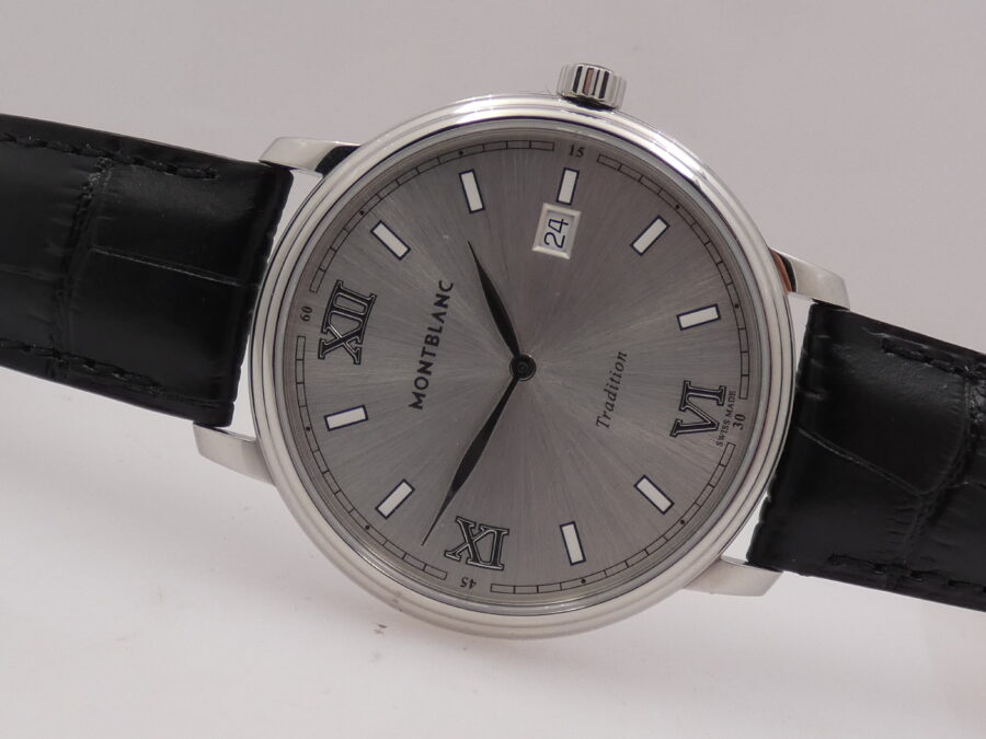 Montblanc Tradition 40mm 127775 NEW BOX&PAPERS STICKERS Mai Indossato Anno 2025 Acciaio - immagine 5