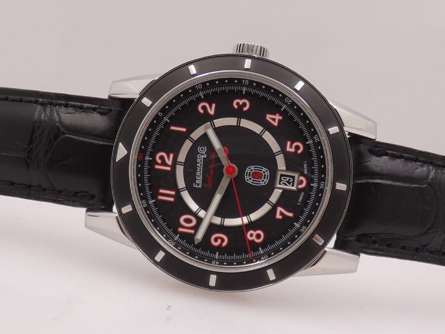 Eberhard & Co. Tazio Nuvolari 41032 AUTOMATIC NEW BOX&PAPERS Mai Indossato Black Perleè Dial Acciaio ANNO 2025 - immagine 5