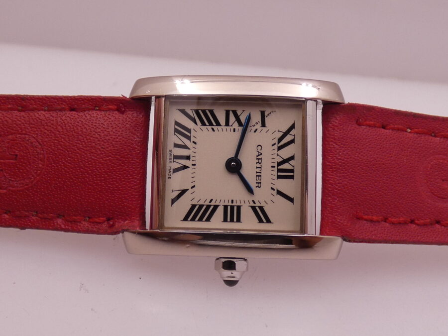 Cartier Tank Française Lady 2403 ORO BIANCO MASSICCIO 18Kt Anni 2000's - immagine 6