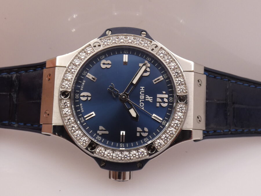 Hublot Big Bang 38 mm Blue Diamonds 1.37ct. Acciaio 361.SX.7170.LR.1204 For Ladies Wonderful Watch - immagine 6