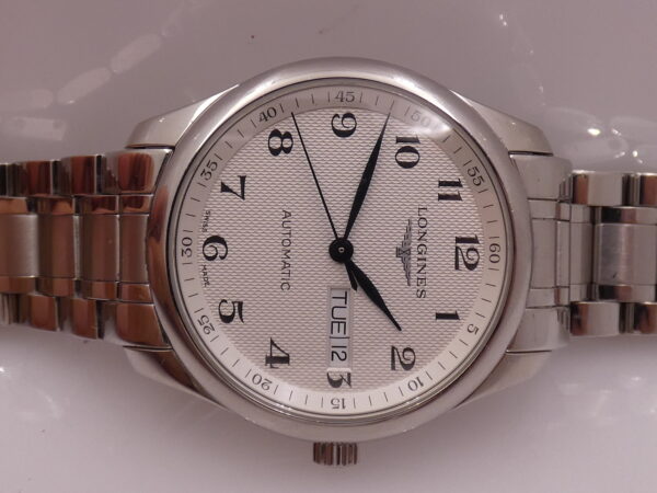 Longines Master Collection DayDate 38,5mm Honeycomb Dial Automatico L2.755.4 Braccialato Acciaio