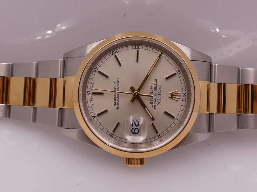 Rolex Datejust 16203 N.O.S. BOX&PAPERS Italia NO HOLES Acciaio & Oro 18Kt Anno 1999 MAI INDOSSATO Automatico - immagine 6