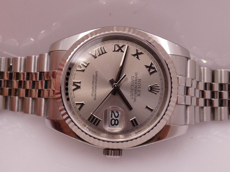 Rolex Datejust 36 116234 Lunetta Oro Bianco 18Kt BOX&PAPERS Anno 2009 Mai Lucidato TOP CONDITION Automatico Acciaio Bracciale Jubilee - immagine 6