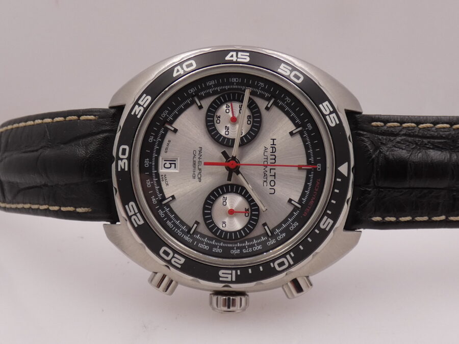 Cronografo Hamilton Pan Europ Bicompax 45mm LIKE NEW BOX&PAPERS Automatico Acciaio Ref. H357567 - immagine 6