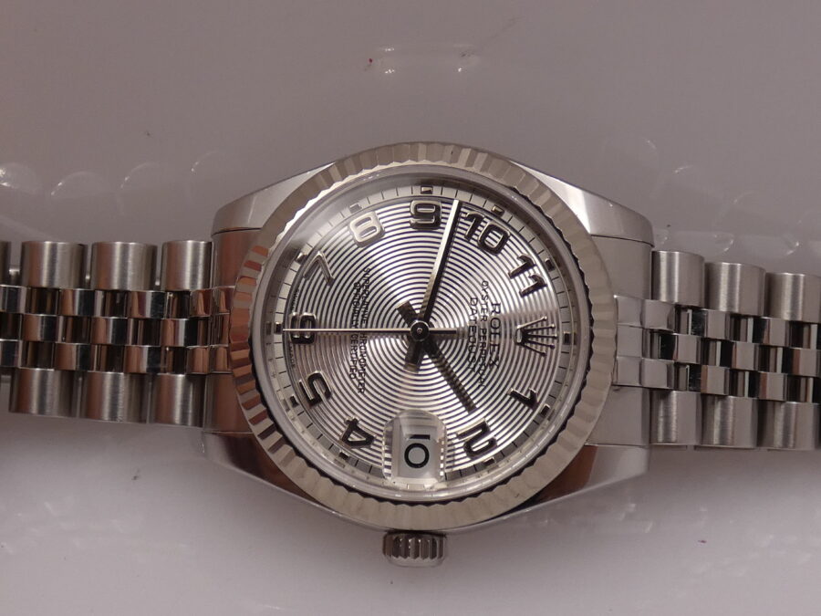 Rolex Datejust 31 MID-SIZE Jubilee 178274 Lunetta Oro Bianco 18Kt Anno 2008 Circulaire Soleil Dial Automatico - immagine 6