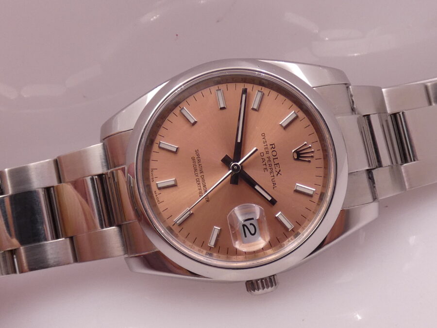 Rolex Oyster Perpetual Date 115200 SALMON DIAL Anno 2009 Automatico Acciaio - immagine 6