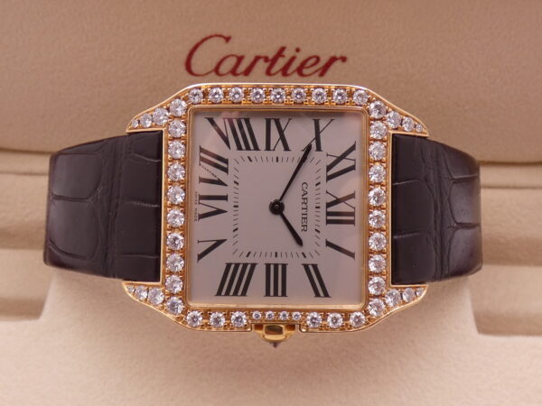 Cartier Santos Dumont 2650 Large Model Oro Rosa 18Kt Diamond Set TOP CONDITION Manuale
