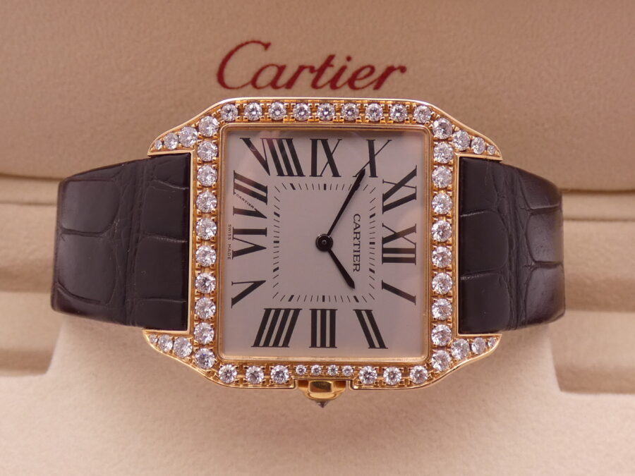 Cartier Santos Dumont 2650 Large Model Oro Rosa 18Kt Diamond Set TOP CONDITION Manuale - immagine 7