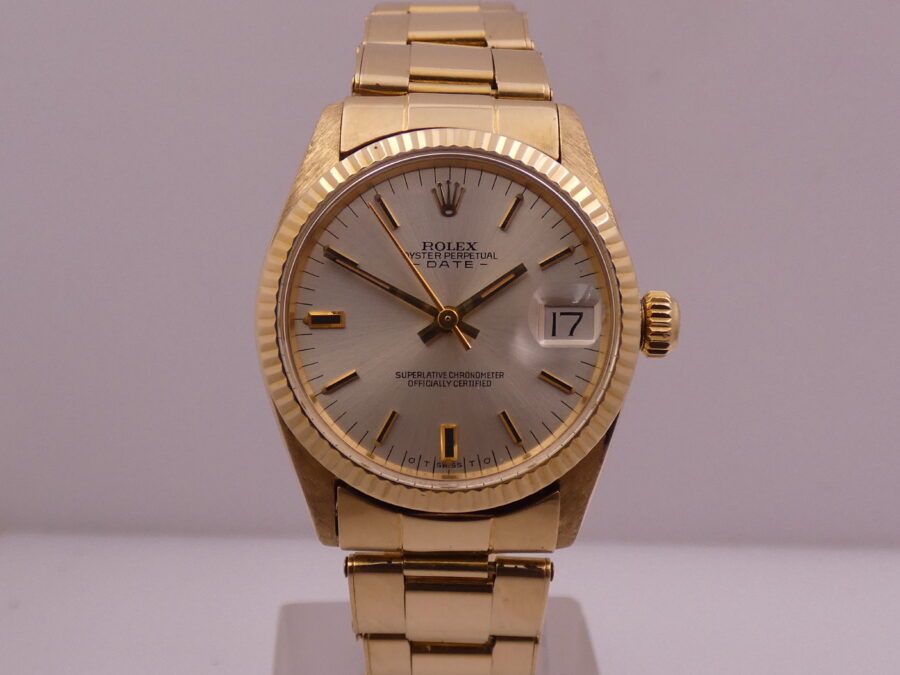 Rolex Oyster Perpetual Date Mid-Size 6827 SIGMA DIAL Oro Massiccio 18Kt ANNO 1975 Bracciale Rivettato Automatico JUST SERVICED - immagine 7