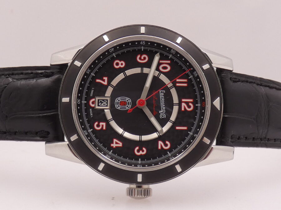 Eberhard & Co. Tazio Nuvolari 41032 AUTOMATIC NEW BOX&PAPERS Mai Indossato Black Perleè Dial Acciaio ANNO 2025 - immagine 6