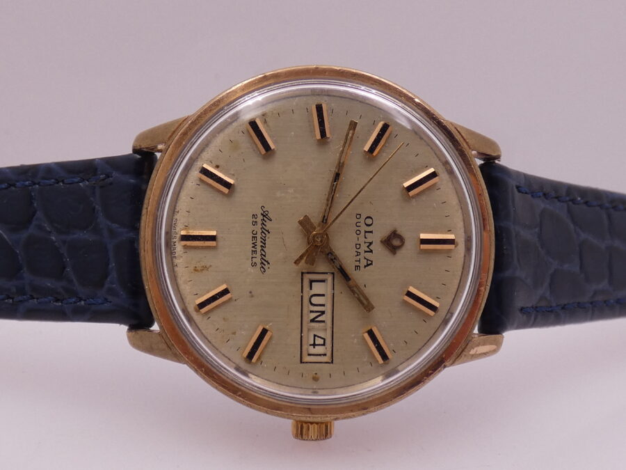 Olma Duo Date Automatic Laminato Oro Rosa 18Kt Anni 60's Vintage - immagine 6