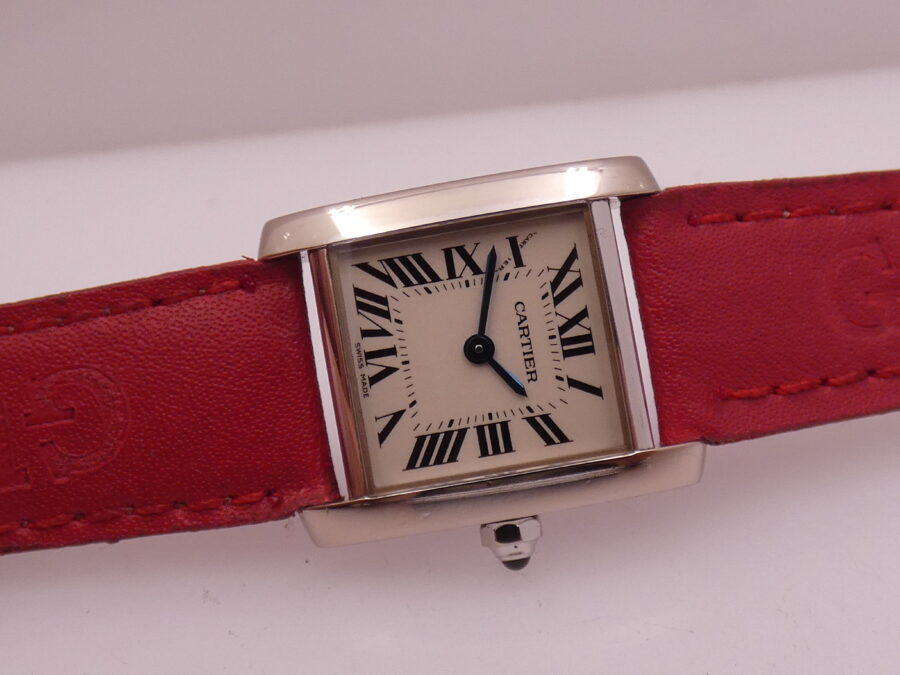 Cartier Tank Française Lady 2403 ORO BIANCO MASSICCIO 18Kt Anni 2000's - immagine 7