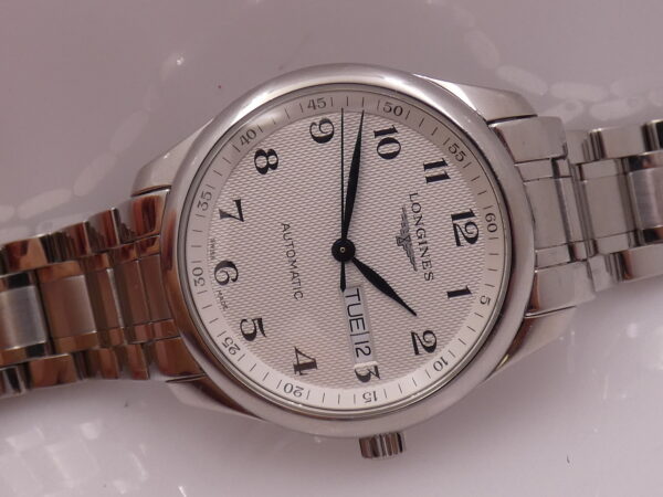 Longines Master Collection DayDate 38,5mm Honeycomb Dial Automatico L2.755.4 Braccialato Acciaio