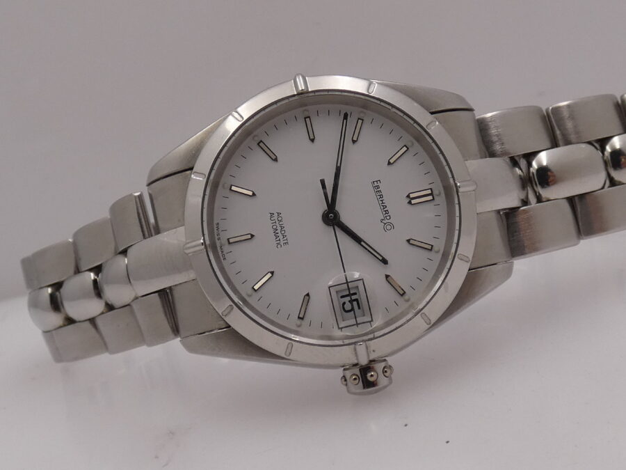 Eberhard & Co. Aquadate Automatico 35mm 41007 White Dial Braccialato Acciaio ANNI 2000 - immagine 8