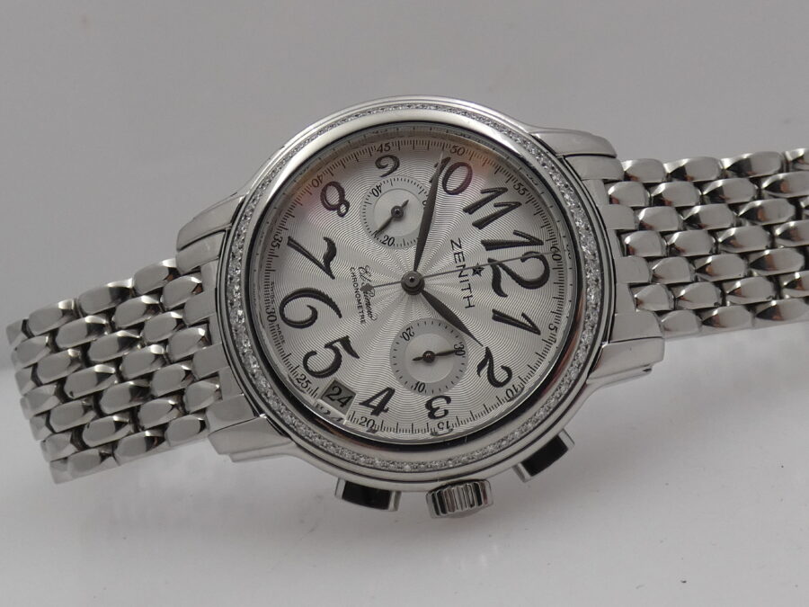 Cronografo Zenith El Primero Star Chronometre With PAPERS Diamonds Bezel Automatico Braccialato Ladies - immagine 8