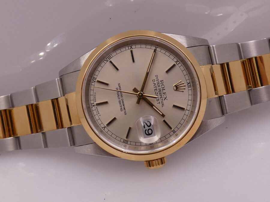 Rolex Datejust 16203 N.O.S. BOX&PAPERS Italia NO HOLES Acciaio & Oro 18Kt Anno 1999 MAI INDOSSATO Automatico - immagine 7