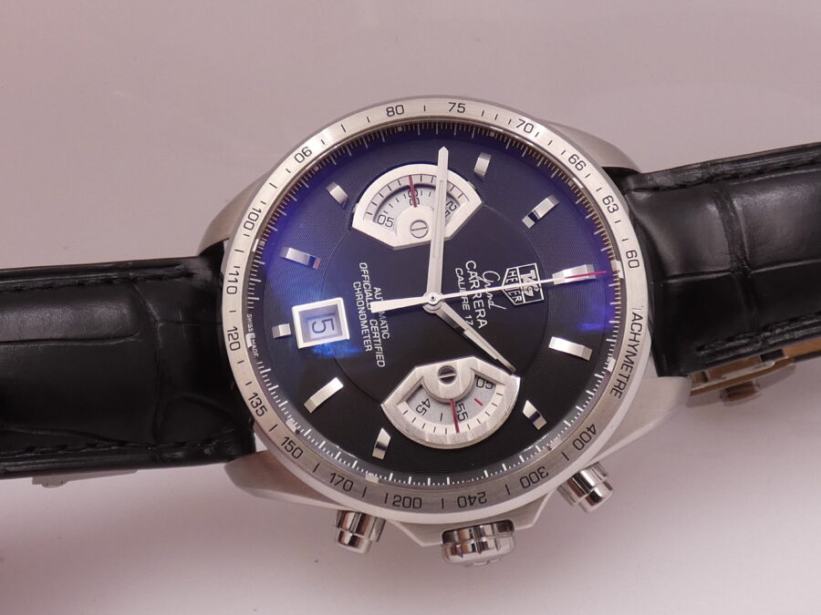 Cronografo TAG Heuer Grand Carrera CAV511A LIKE NEW Automatic Chronometer Calibre 17 Acciaio - immagine 7