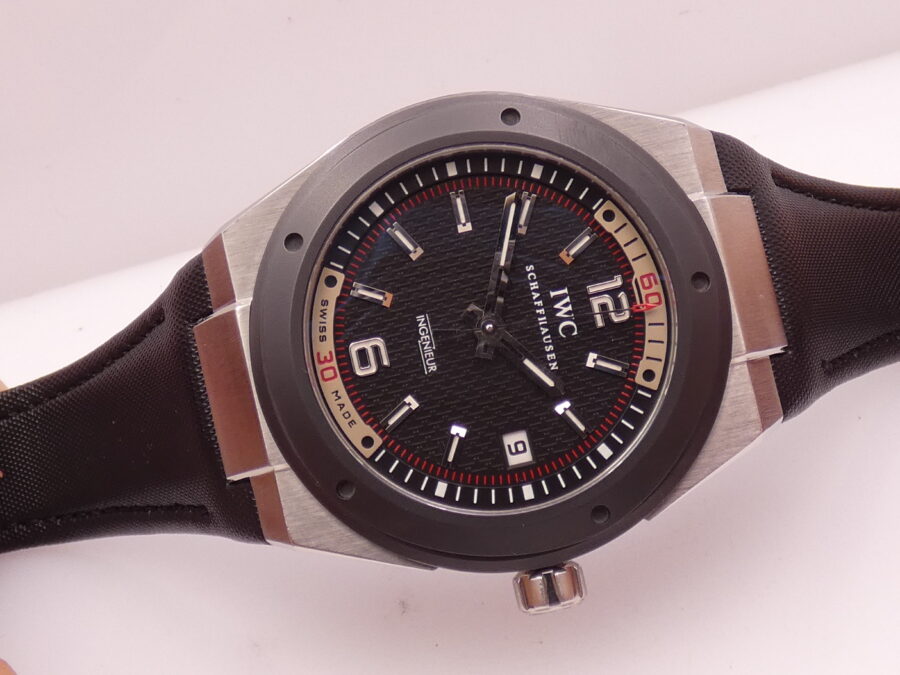 IWC Ingenieur Automatic IW3234 With PAPERS Lunetta Nera In Ceramica Acciaio - immagine 8