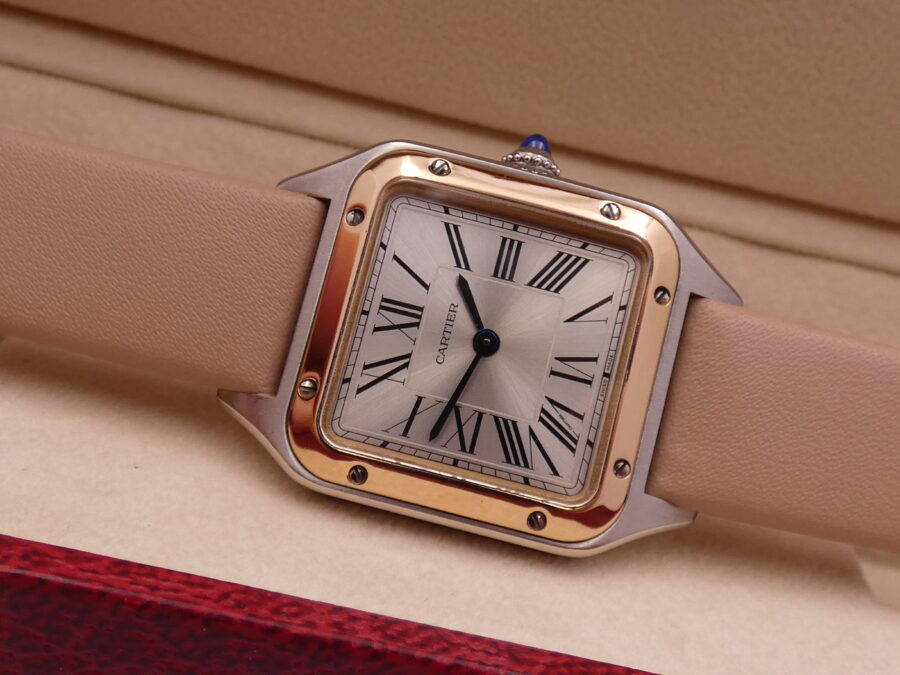 Cartier Santos Dumont Lady 27,5mm Acciaio & Oro Rosa 18Kt 4213 TOP CONDITION For Ladies W2SA0012 - immagine 7