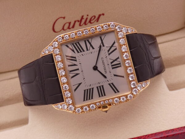 Cartier Santos Dumont 2650 Large Model Oro Rosa 18Kt Diamond Set TOP CONDITION Manuale
