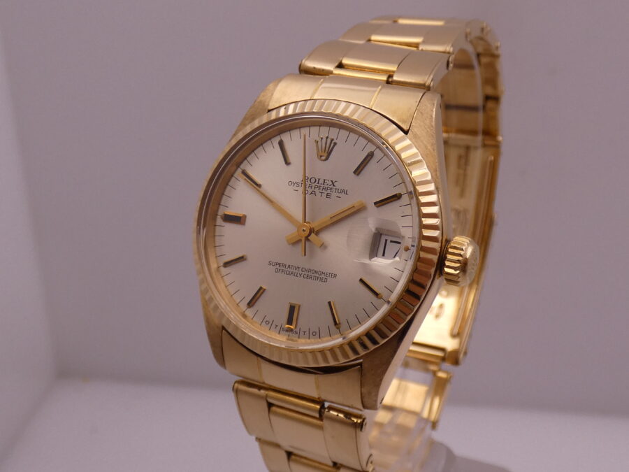 Rolex Oyster Perpetual Date Mid-Size 6827 SIGMA DIAL Oro Massiccio 18Kt ANNO 1975 Bracciale Rivettato Automatico JUST SERVICED - immagine 8