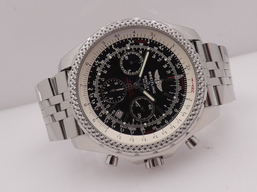 Cronografo Breitling Bentley Motors 48mm A25362 Edizione Speciale Automatico Chronometer Braccialato - immagine 8