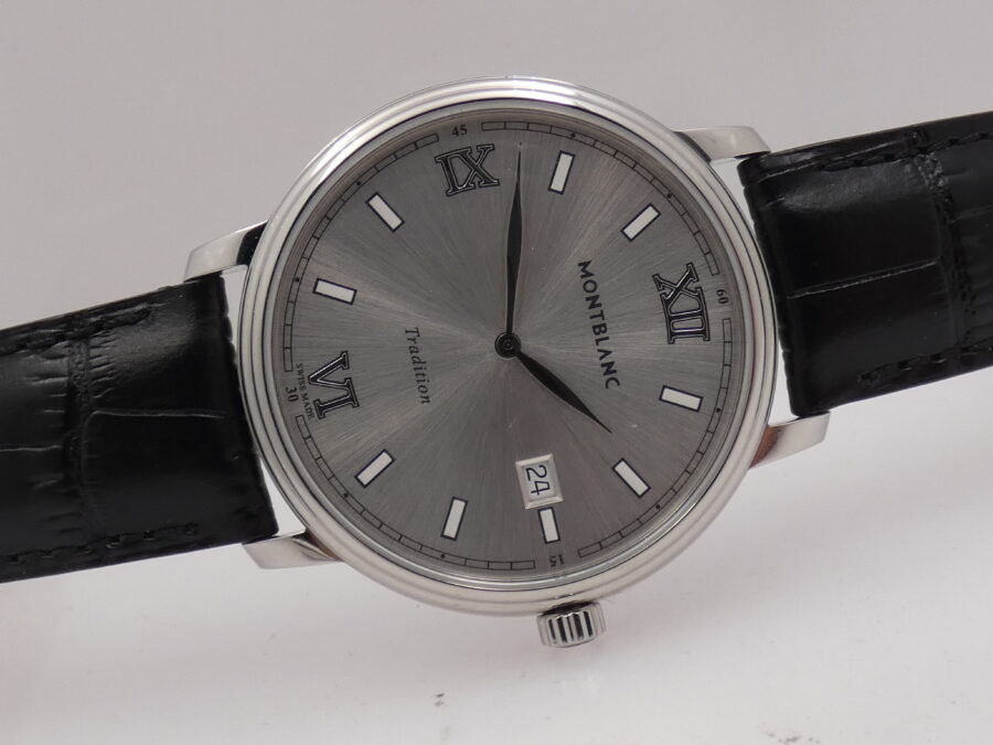 Montblanc Tradition 40mm 127775 NEW BOX&PAPERS STICKERS Mai Indossato Anno 2025 Acciaio - immagine 7