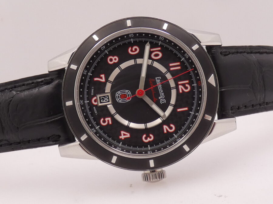 Eberhard & Co. Tazio Nuvolari 41032 AUTOMATIC NEW BOX&PAPERS Mai Indossato Black Perleè Dial Acciaio ANNO 2025 - immagine 7