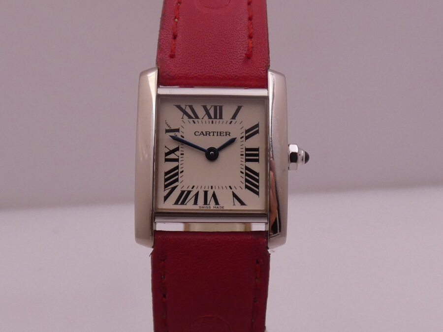 Cartier Tank Française Lady 2403 ORO BIANCO MASSICCIO 18Kt Anni 2000's - immagine 8