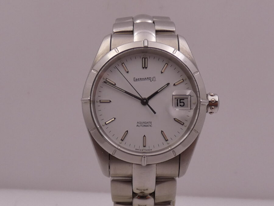 Eberhard & Co. Aquadate Automatico 35mm 41007 White Dial Braccialato Acciaio ANNI 2000 - immagine 9