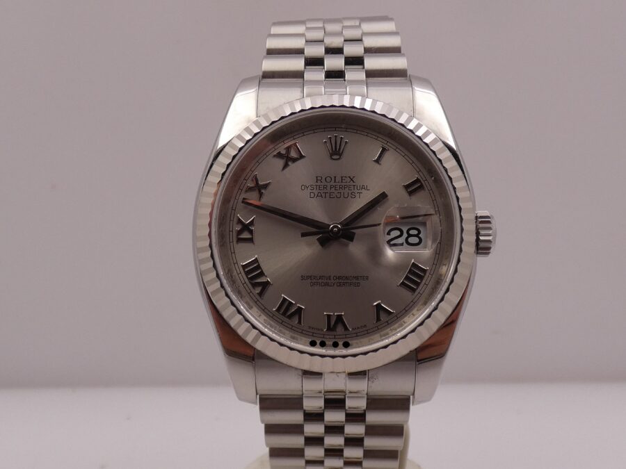 Rolex Datejust 36 116234 Lunetta Oro Bianco 18Kt BOX&PAPERS Anno 2009 Mai Lucidato TOP CONDITION Automatico Acciaio Bracciale Jubilee - immagine 8