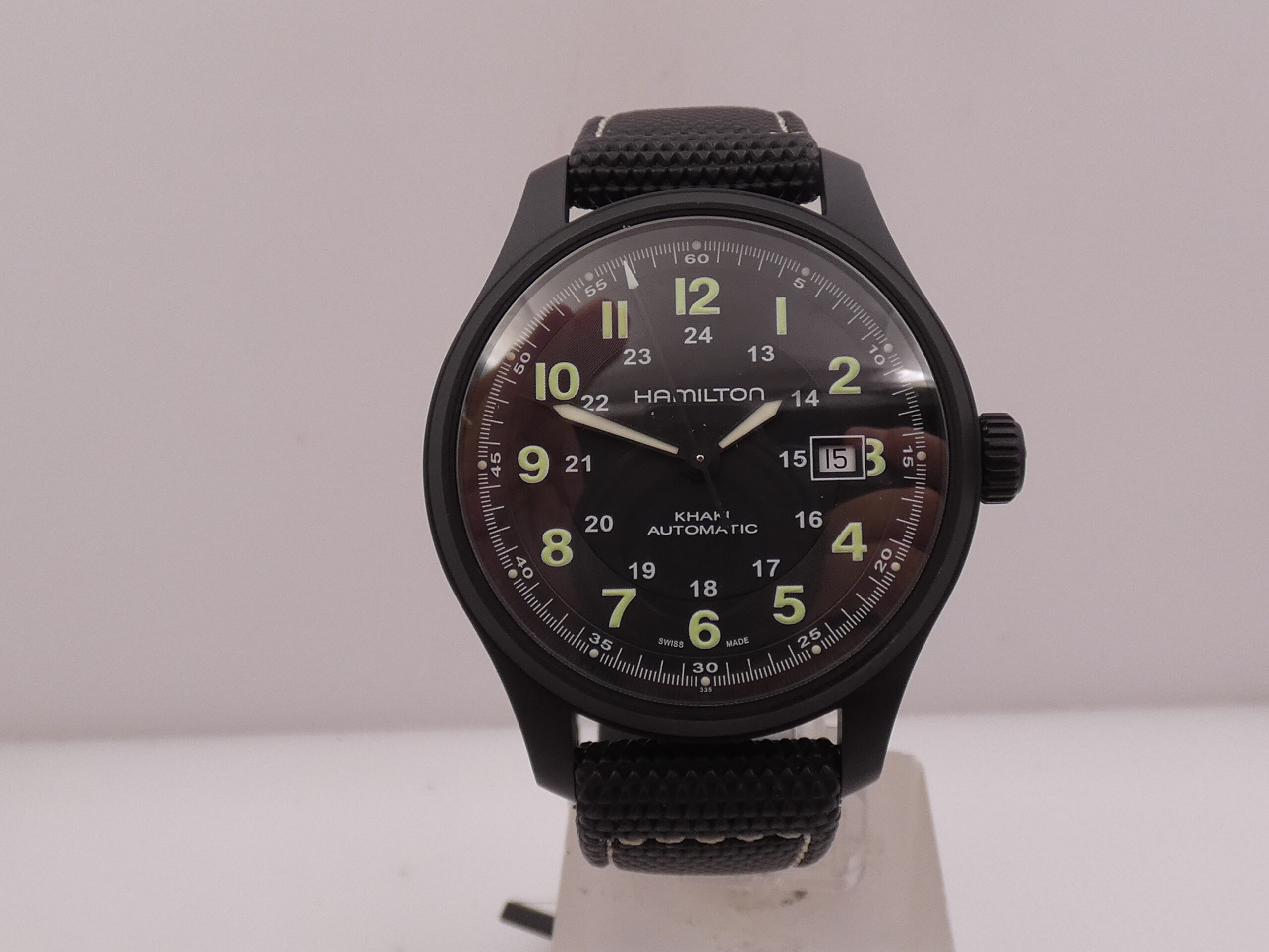 Hamilton Khaki Field Titanio H705757 NEW BOX&PAPERS Automatico MAI INDOSSATO Black PVD - immagine 8