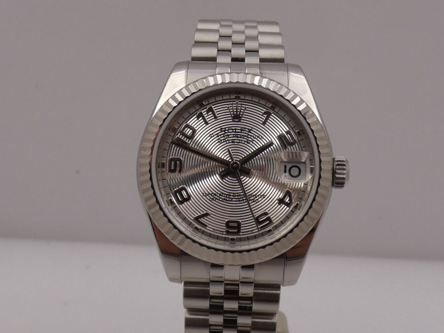 Rolex Datejust 31 MID-SIZE Jubilee 178274 Lunetta Oro Bianco 18Kt Anno 2008 Circulaire Soleil Dial Automatico - immagine 8
