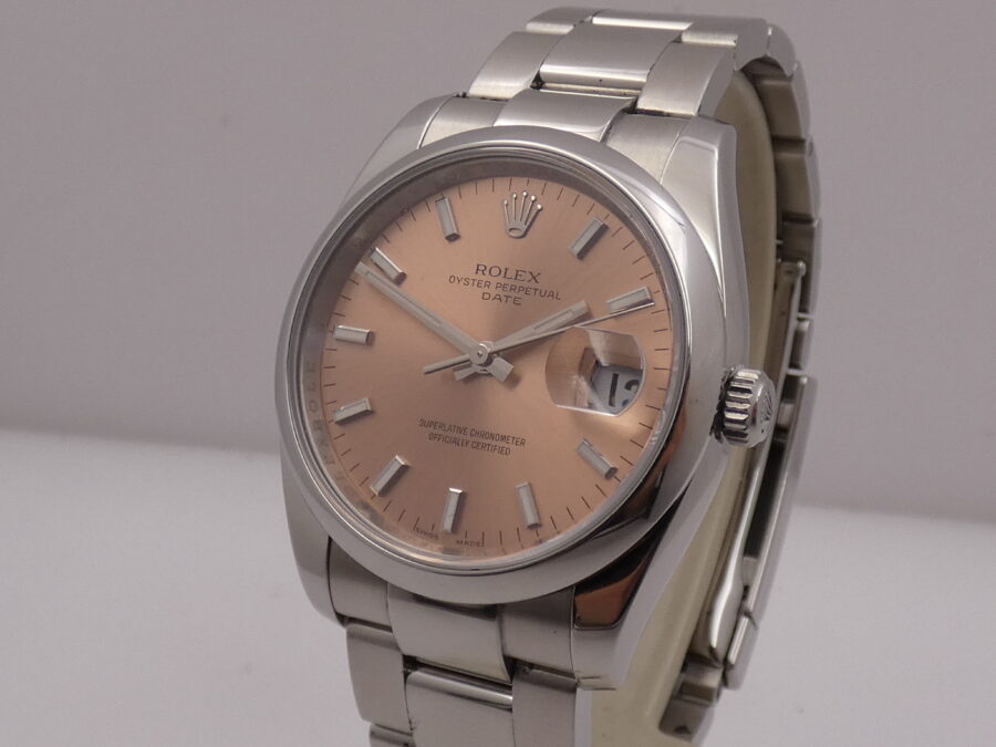 Rolex Oyster Perpetual Date 115200 SALMON DIAL Anno 2009 Automatico Acciaio - immagine 8