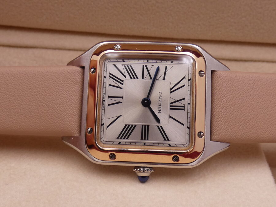 Cartier Santos Dumont Lady 27,5mm Acciaio & Oro Rosa 18Kt 4213 TOP CONDITION For Ladies W2SA0012 - immagine 8