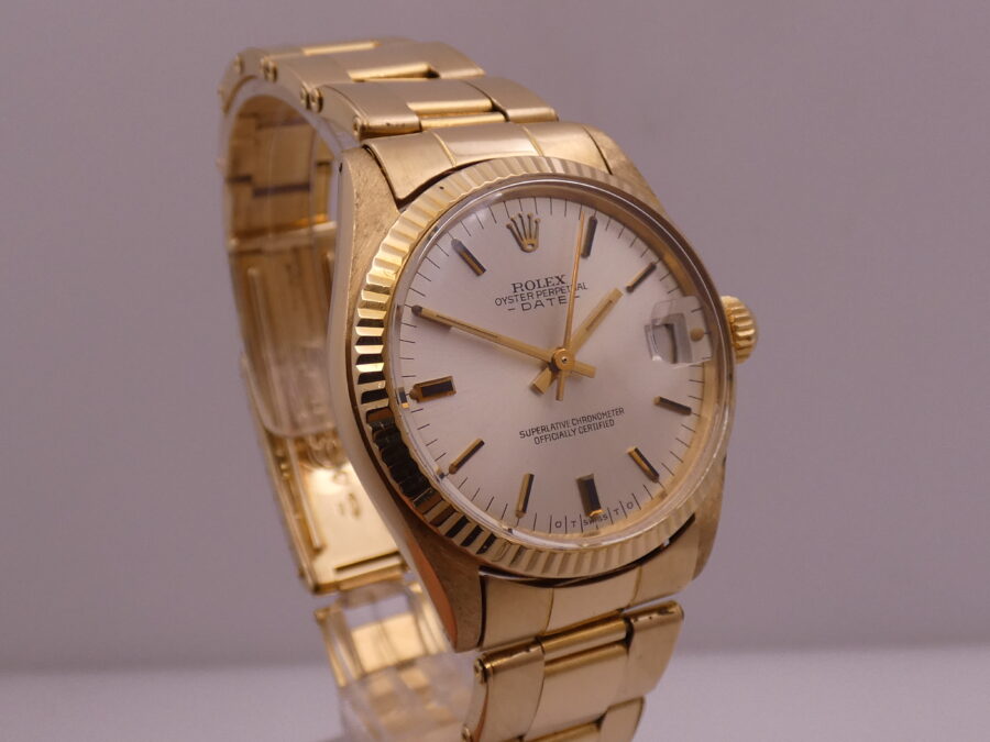 Rolex Oyster Perpetual Date Mid-Size 6827 SIGMA DIAL Oro Massiccio 18Kt ANNO 1975 Bracciale Rivettato Automatico JUST SERVICED - immagine 9