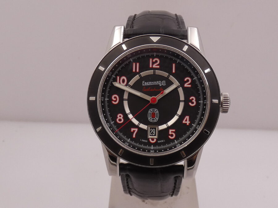 Eberhard & Co. Tazio Nuvolari 41032 AUTOMATIC NEW BOX&PAPERS Mai Indossato Black Perleè Dial Acciaio ANNO 2025 - immagine 8