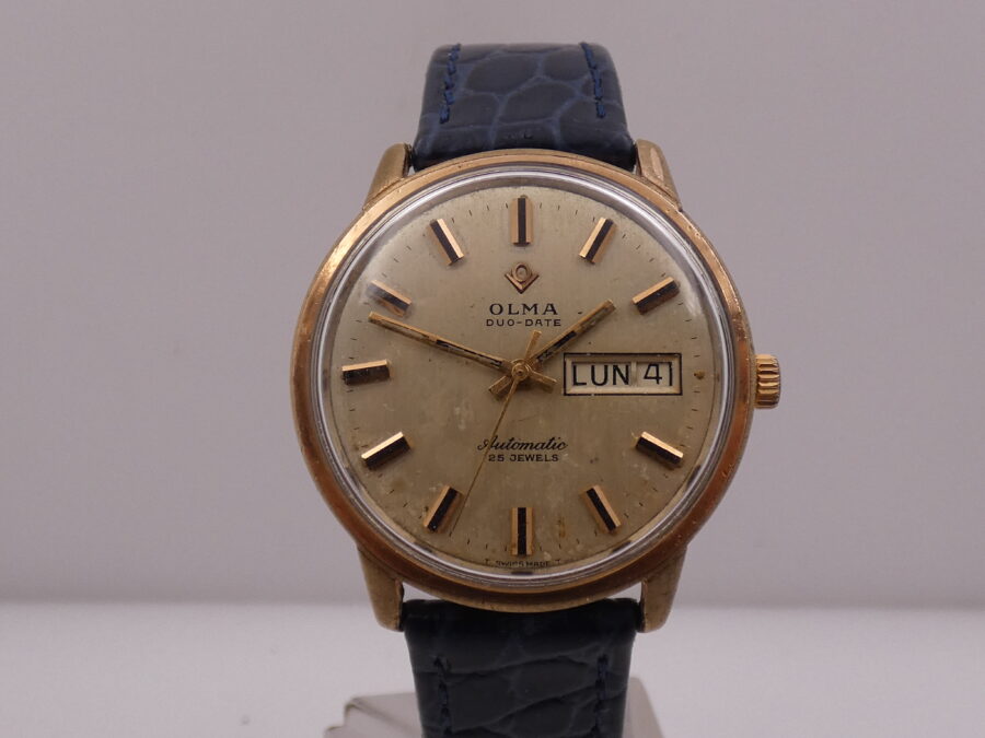 Olma Duo Date Automatic Laminato Oro Rosa 18Kt Anni 60's Vintage - immagine 8