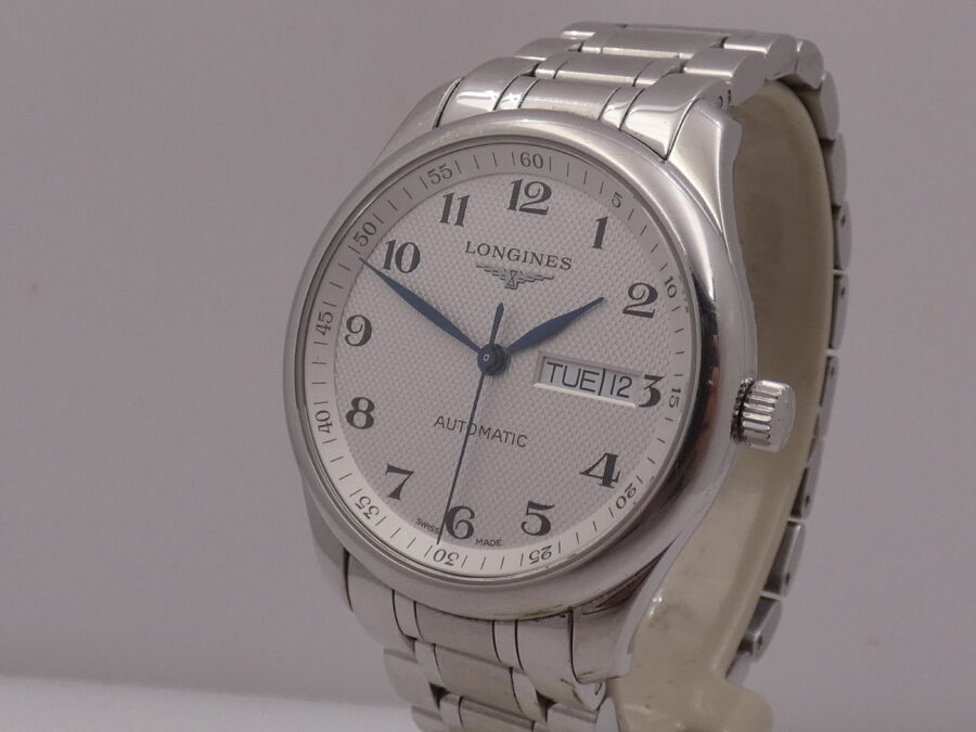 Longines Master Collection DayDate 38,5mm Honeycomb Dial Automatico L2.755.4 Braccialato Acciaio - immagine 9