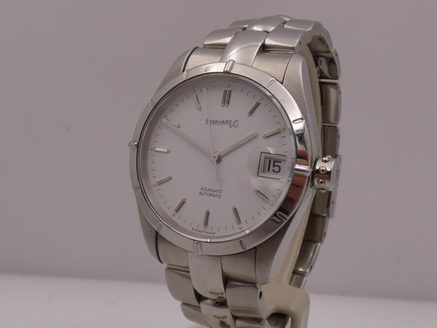 Eberhard & Co. Aquadate Automatico 35mm 41007 White Dial Braccialato Acciaio ANNI 2000 - immagine 10