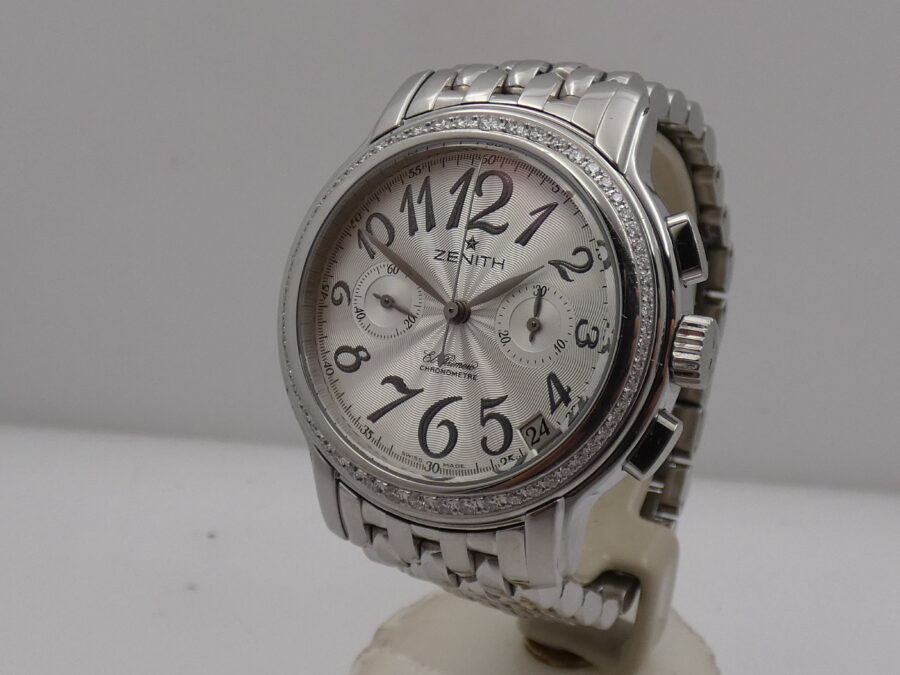 Cronografo Zenith El Primero Star Chronometre With PAPERS Diamonds Bezel Automatico Braccialato Ladies - immagine 10