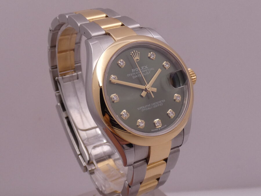 Rolex Datejust 31 Mid-Size ROLESOR 278243G GREEN DIAMONDS DIAL Anno 2021 BOX&PAPERS TOP CONDITION Automatico For Ladies - immagine 9