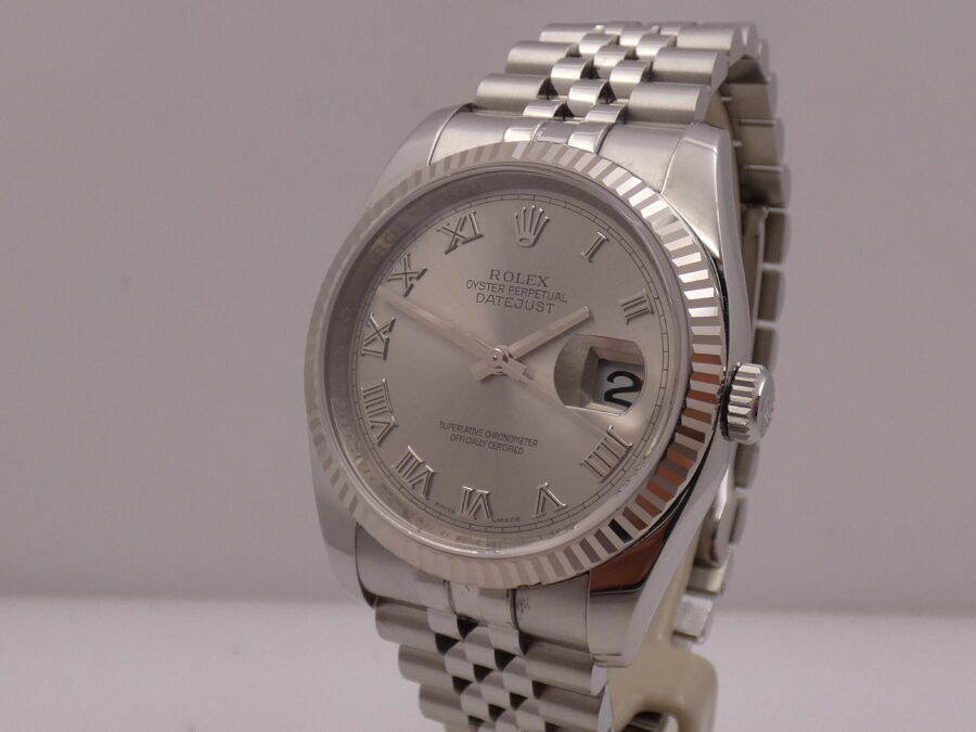 Rolex Datejust 36 116234 Lunetta Oro Bianco 18Kt BOX&PAPERS Anno 2009 Mai Lucidato TOP CONDITION Automatico Acciaio Bracciale Jubilee - immagine 9