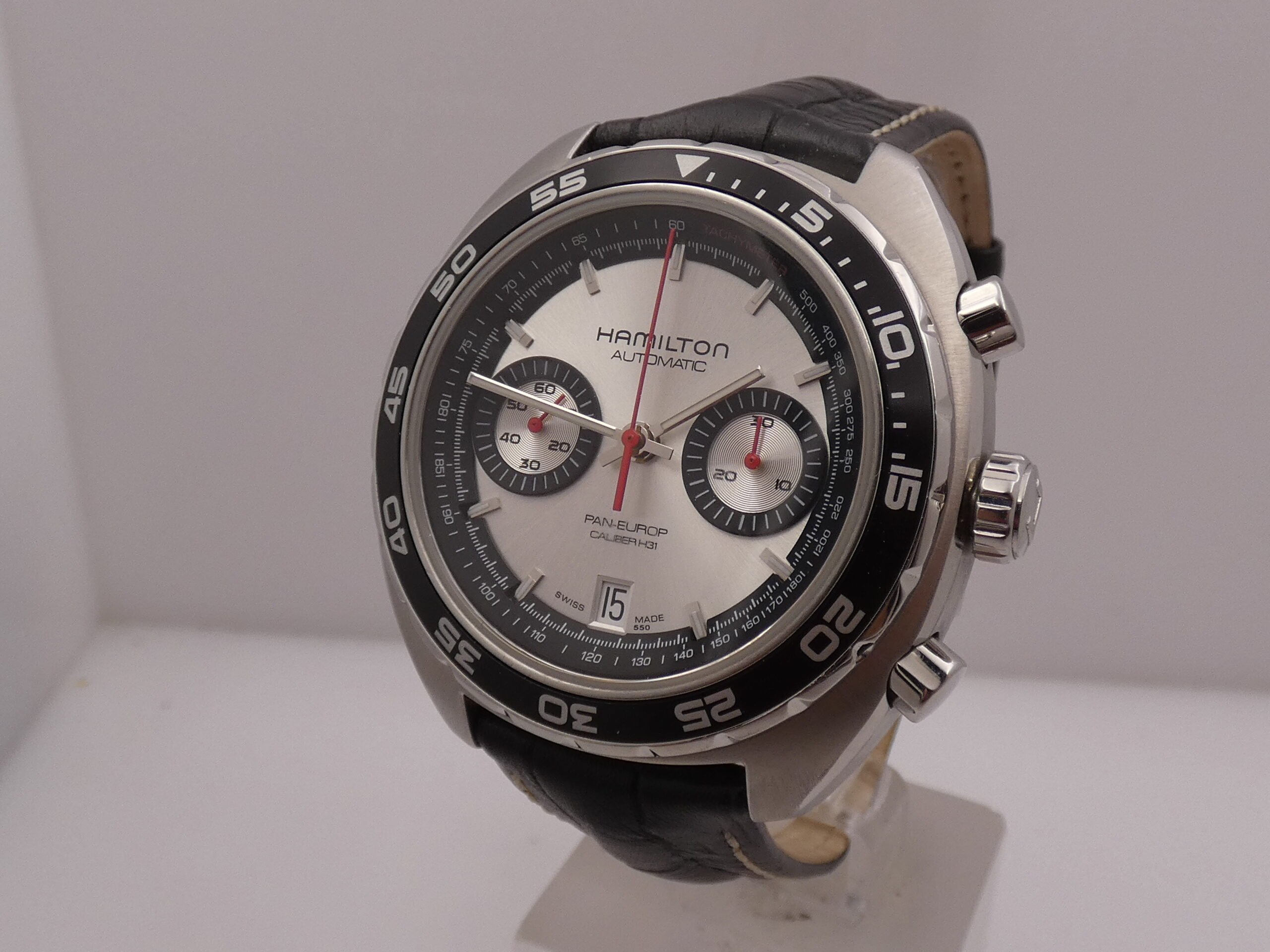 Cronografo Hamilton Pan Europ Bicompax 45mm LIKE NEW BOX&PAPERS Automatico Acciaio Ref. H357567 - immagine 9