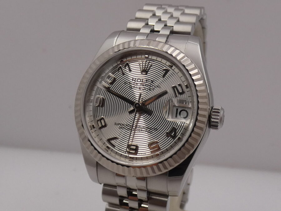 Rolex Datejust 31 MID-SIZE Jubilee 178274 Lunetta Oro Bianco 18Kt Anno 2008 Circulaire Soleil Dial Automatico - immagine 9