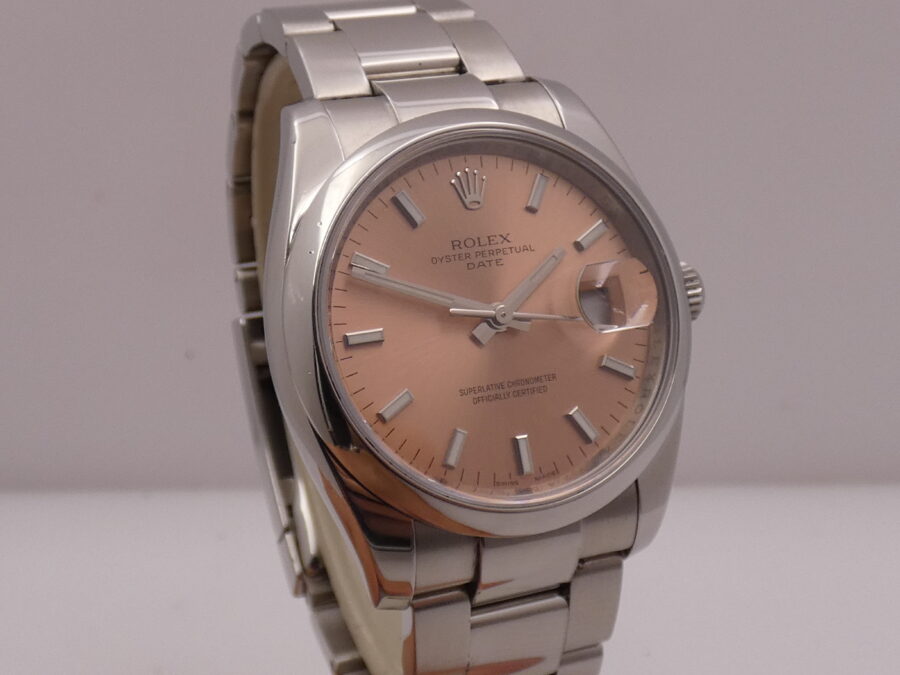 Rolex Oyster Perpetual Date 115200 SALMON DIAL Anno 2009 Automatico Acciaio - immagine 9