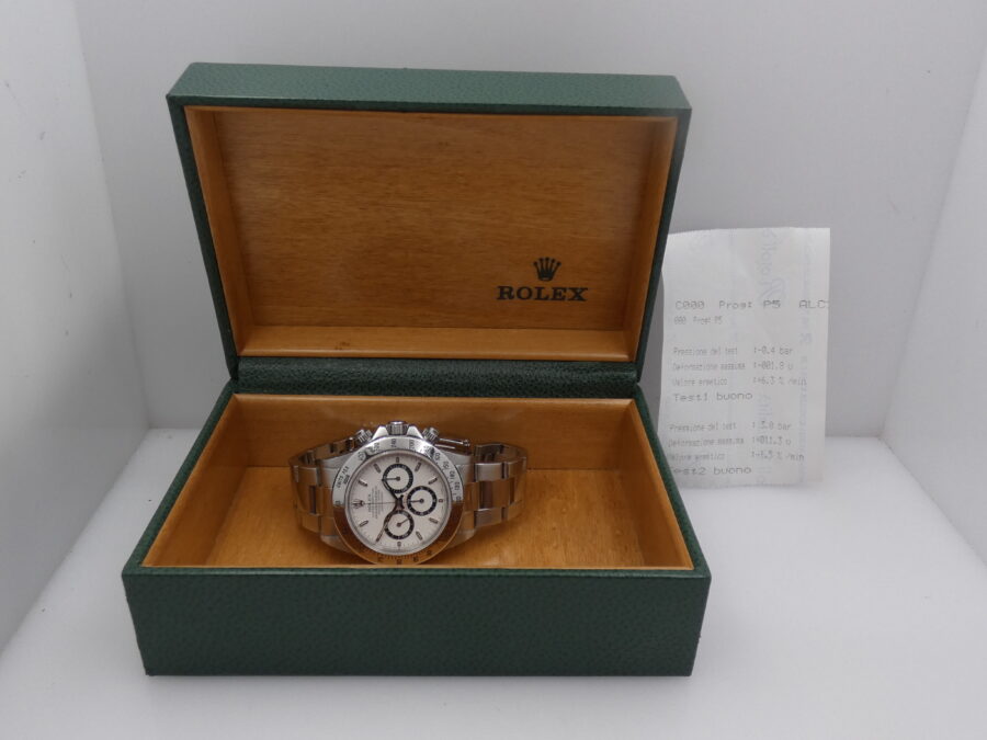 Rolex Daytona Zenith 16520 Cosmograph WITH ORIGINAL BOX Anno 1995 White Dial Automatico Acciaio - immagine 9